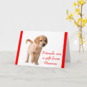 Vriendschap Golden Retriever Puppy Dog Kaart (Gele Bloem)