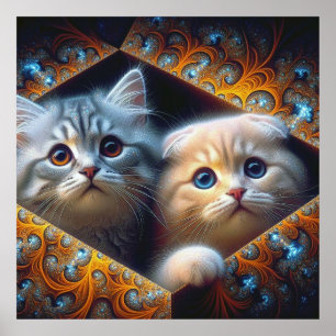 Vriendschap in Fractal Lijsten: een prachtige kuns Poster