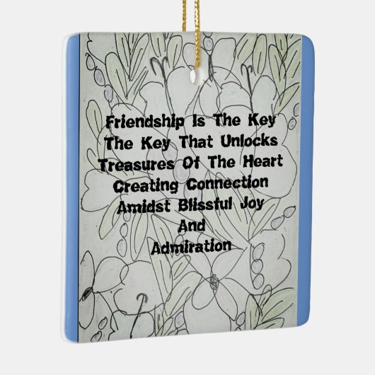vriendschap is de sleutel keramisch ornament (Rechts)