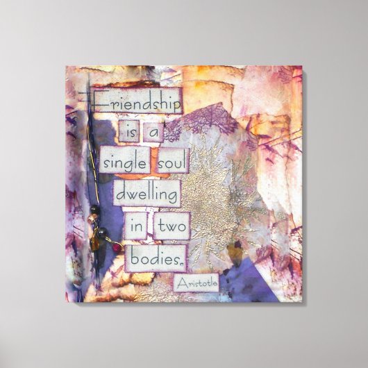 Vriendschap is een eenzijdige kunst op het gepants canvas afdruk (Voorkant)