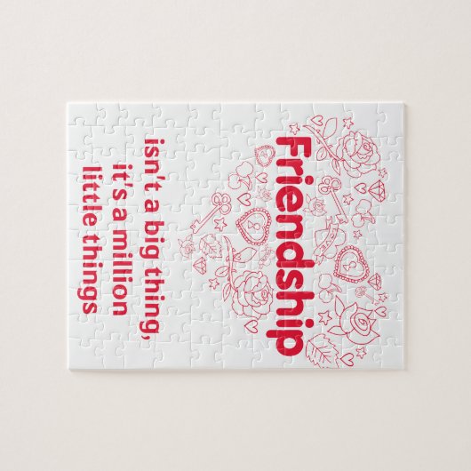 Vriendschap is een miljoen dingen die schattig zij legpuzzel (Horizontaal)