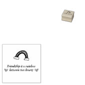 Vriendschap is een regenboog 	rubberstempel (Gestempeld)