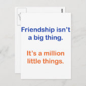 Vriendschap is geen groot iets. briefkaart (Voorkant / Achterkant)