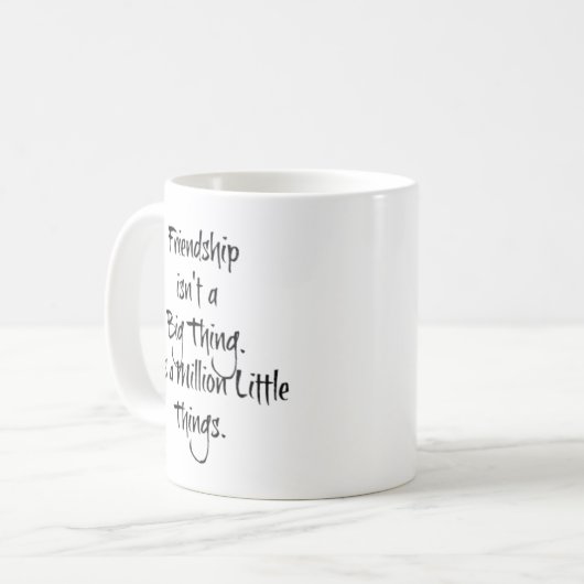 Vriendschap is geen grote... koffiemok (Voorkant links)