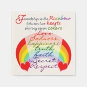 Vriendschap is het ontwerp van het regenbooghandbo servet (Voorkant)