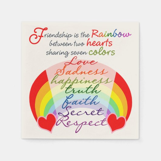Vriendschap is het ontwerp van het regenbooghandbo servet (Voorkant)