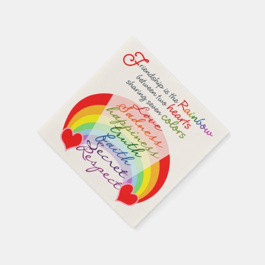 Vriendschap is het ontwerp van het regenbooghandbo servet (Hoek)