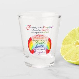 Vriendschap is het ontwerp van het regenbooghandbo shot glas