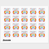Vriendschap is het ontwerp van het regenbooghandbo vierkante sticker (Vel)