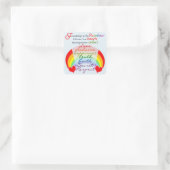 Vriendschap is het ontwerp van het regenbooghandbo vierkante sticker (Tas)