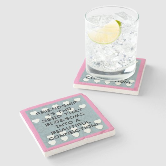 vriendschap is het zaad stenen onderzetter (Zijkant)