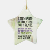 Vriendschap is net als je ouders plassen keramisch ornament (Rechts)