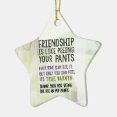 Vriendschap is net als je ouders plassen keramisch ornament (Links)