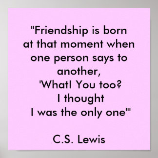 "Vriendschap is vervelen op dat moment, als er een Poster