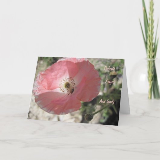 Vriendschap Kaart: Delicate Poppy Kaart (Voorkant)