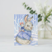 Vriendschap Konijn en Muis Schattigee kerst Kaart (Staand voorkant)