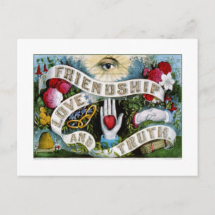 Vriendschap, liefde en waarheid (1874) briefkaart