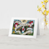 Vriendschap, liefde en waarheid (1874) kaart (Gele Bloem)