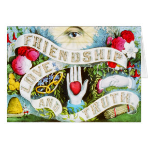 Vriendschap liefde en waarheid - Vintage Kunst
