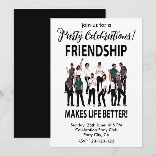 Vriendschap maakt het leven beter Vriendschapsfees Kaart (Voorkant / Achterkant)
