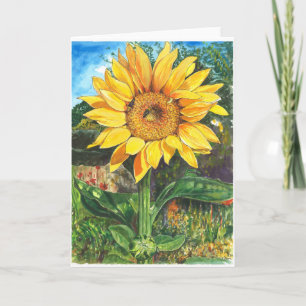 Vriendschap met een zonnebloem kaart