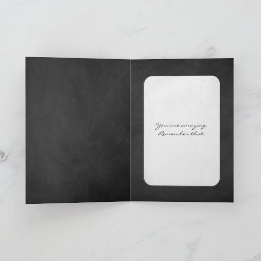 vriendschap met zwarte karton kaart (Binnen)