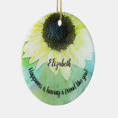 Vriendschap Monogram Zonnebloem Geluk Keramisch Ornament (Rechts)