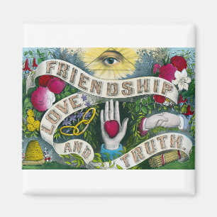 Vriendschap of het allesziende oog -  symbool magneet