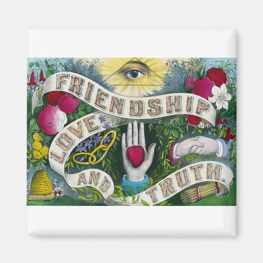 Vriendschap of het allesziende oog -  symbool magneet (Voorkant)