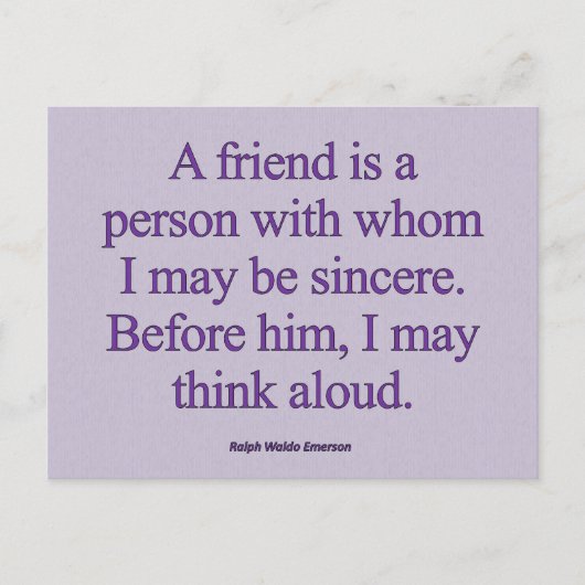 Vriendschap Oprechtheid Briefkaart (Voorkant)