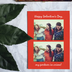 Vriendschap Partner in Crime Funny Valentijnsdag Briefkaart