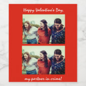 Vriendschap Partner in Crime Funny Valentijnsdag Wijn Etiket (Enkel label)