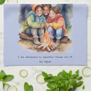 Vriendschap positieve bevestiging theedoek