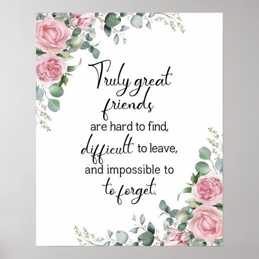 Vriendschap poster, Ware vrienden citaat, esthetis Poster (Voorkant)