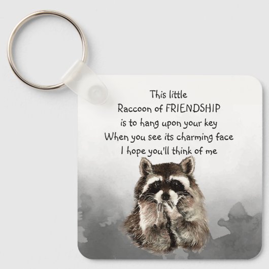 Vriendschap Raccoon Denk aan mij Gepersonaliseerd Sleutelhanger (Voorkant)