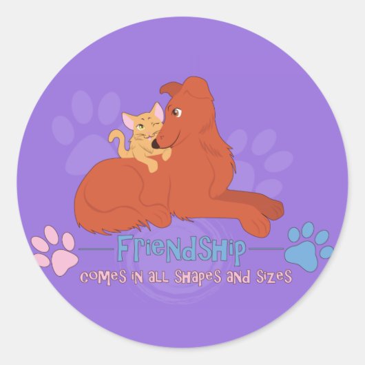 vriendschap ronde sticker (Voorkant)