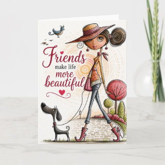 Vriendschap Stijlvolle Hond Liefhebber Encourageme Kaart