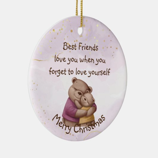 Vriendschap Teddy Bear houdt van je Inspirerend Keramisch Ornament (Rechts)