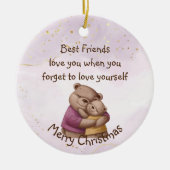 Vriendschap Teddy Bear houdt van je Inspirerend Keramisch Ornament (Voorkant)