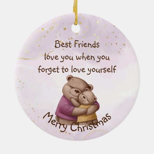 Vriendschap Teddy Bear houdt van je Inspirerend Keramisch Ornament (Achterkant)