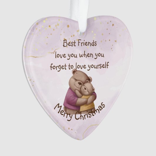 Vriendschap Teddy Bear houdt van je Inspirerend Ornament (voorkant)