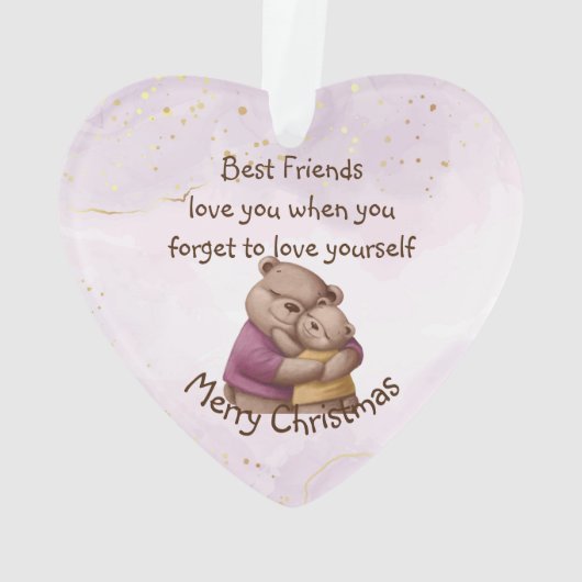 Vriendschap Teddy Bear houdt van je Inspirerend Ornament (achterkant)