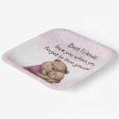 Vriendschap Teddy Bear houdt van je Inspirerend Papieren Bordje (Gebogen)