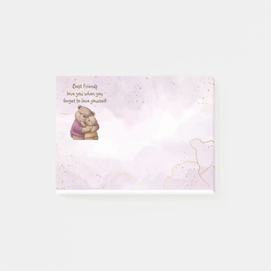 Vriendschap Teddy Bear houdt van je Inspirerend Post-it® Notes (Voorkant)