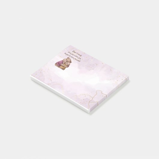 Vriendschap Teddy Bear houdt van je Inspirerend Post-it® Notes (Schuin)