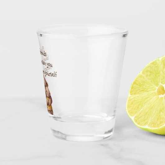 Vriendschap Teddy Bear houdt van je Inspirerend Shot Glas (Rechts)