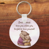 Vriendschap Teddy Bear houdt van je Inspirerend Sleutelhanger (Voorkant)