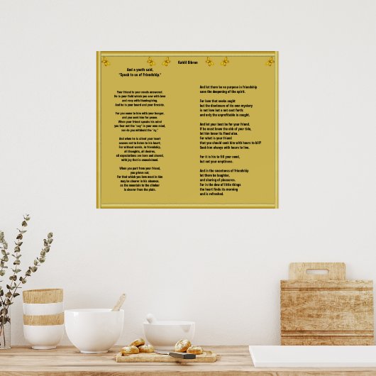 Vriendschap van Kahlil Gibran Poster (Keuken)