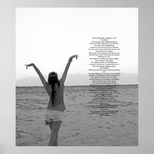 Vriendschap van Kahlil Gibran Poster (Voorkant)