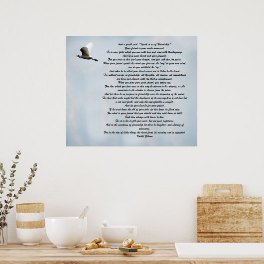 Vriendschap van Kahlil Gibran Poster (Keuken)